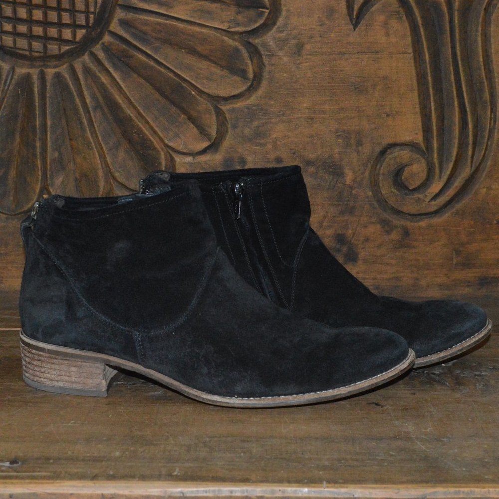 Paul Green black suede ankle boots US 10